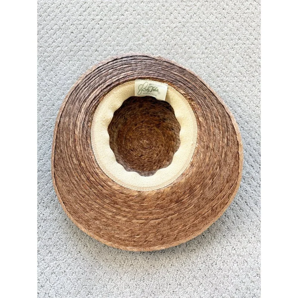Tula Austin TX Straw Hat Women's Small Woven Round Outdoor Sun Beach Gardening - Picture 9 of 11